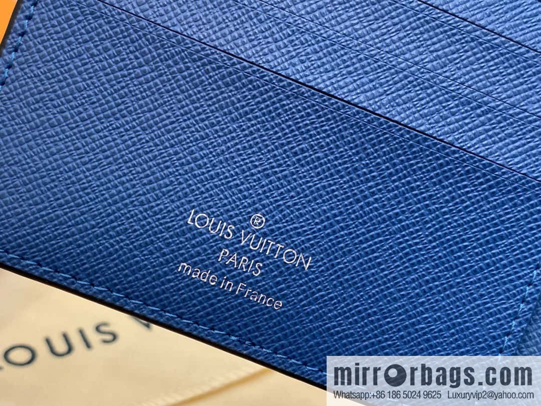 [Original order boutique] M30982 medium blue, full leather suit wallet series MULTIPLE wallet