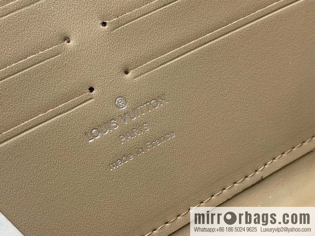 [Original single boutique] M69831 apricot, full leather clutch bag wallet series NEW Aer long wallet