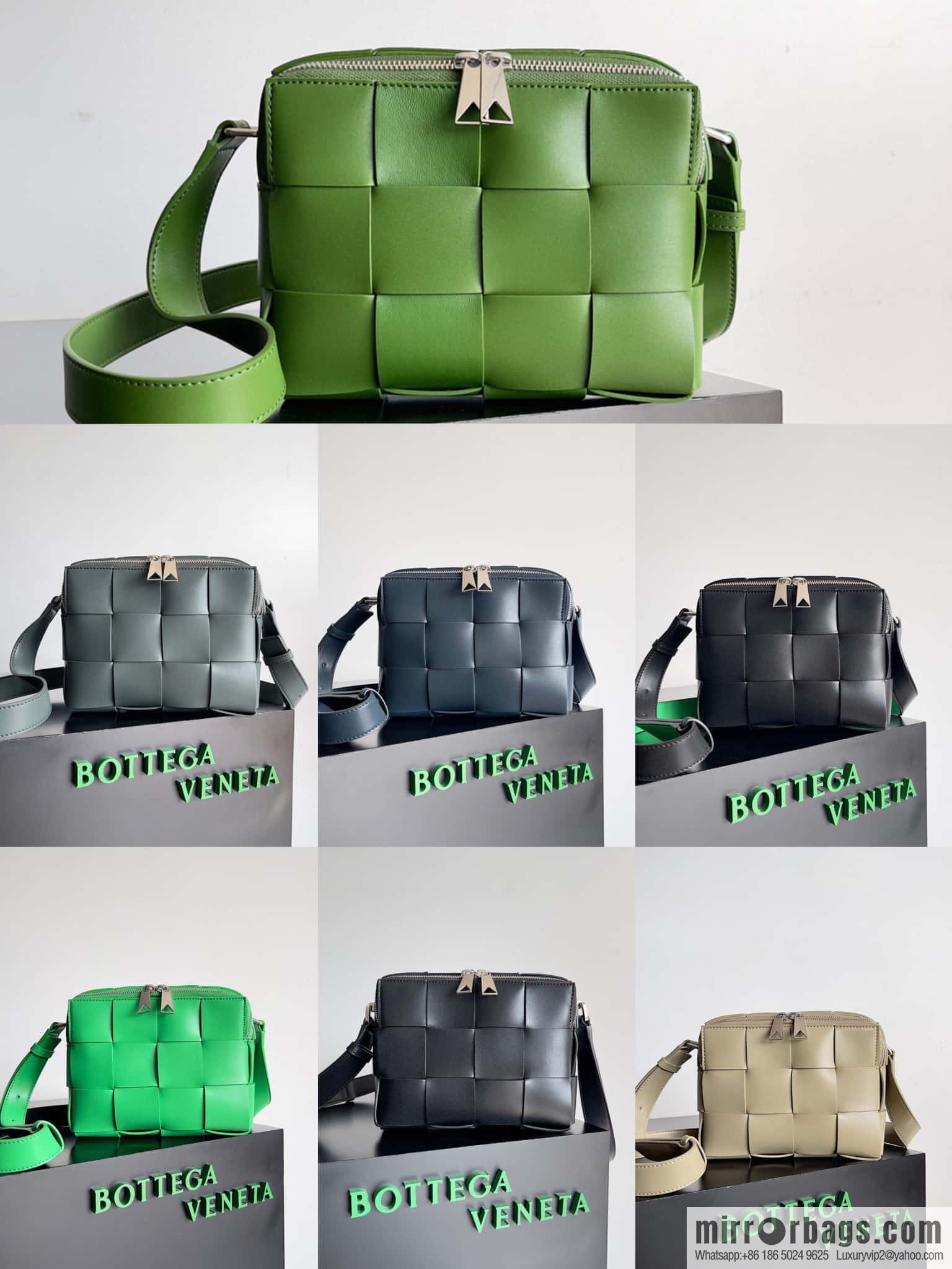BV Men's Camera Bag BV Men's 2023 SS Pre Spring New Camera, Model Number: 730027 Green