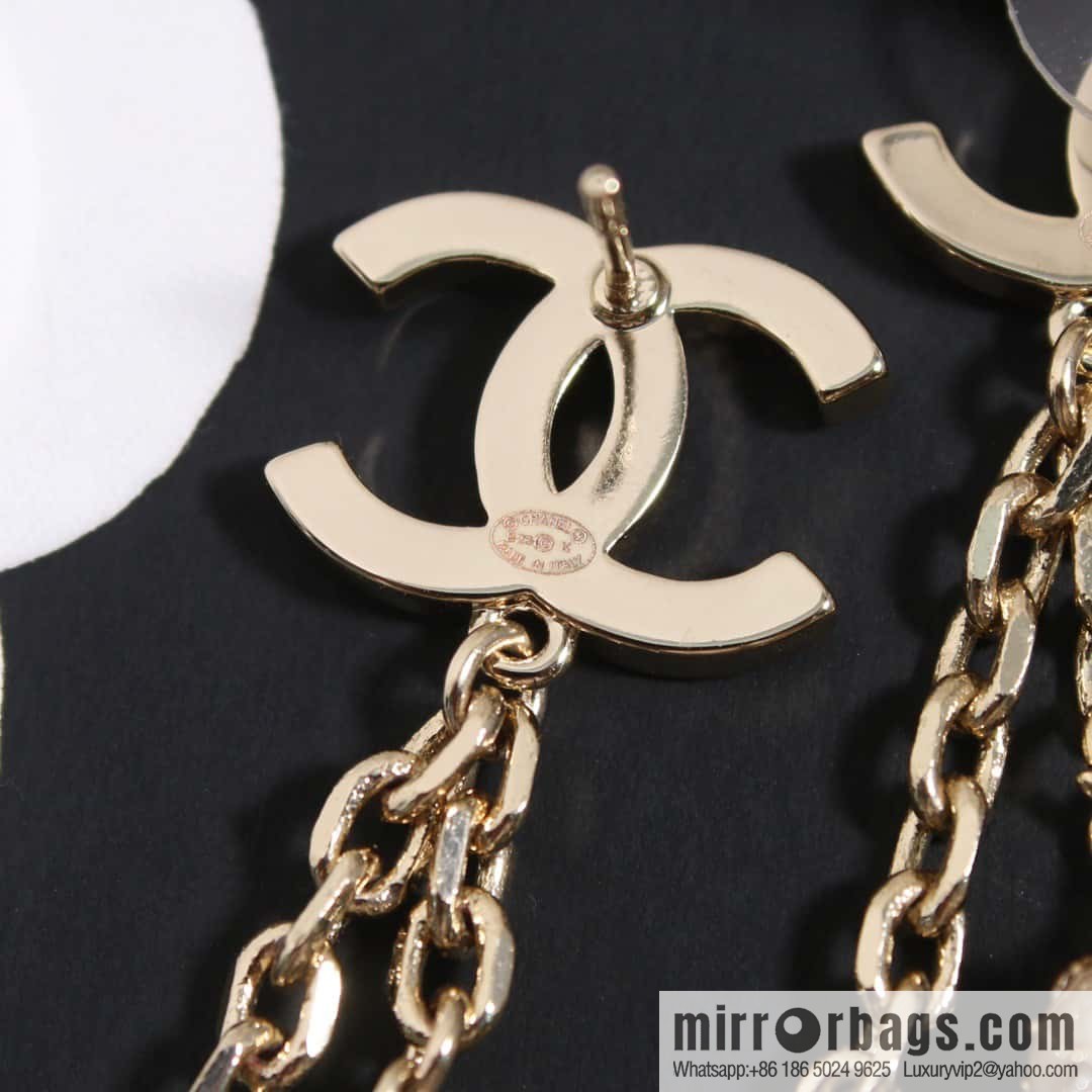 ☀️New ☑️ Chanel C3 double c pearl pentagram earrings ☀️