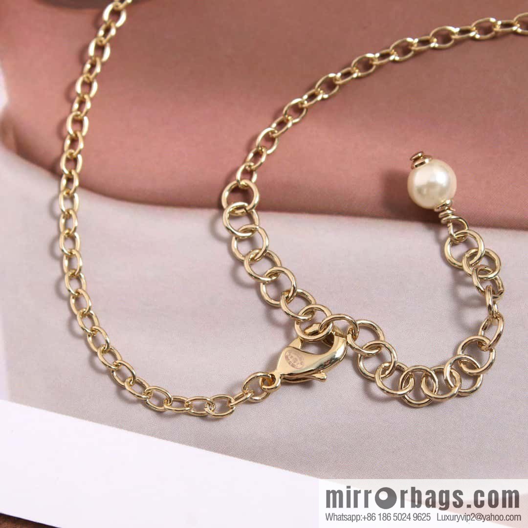 ☀️New ☑️ Chanel Double C Pearl Necklace ☀️