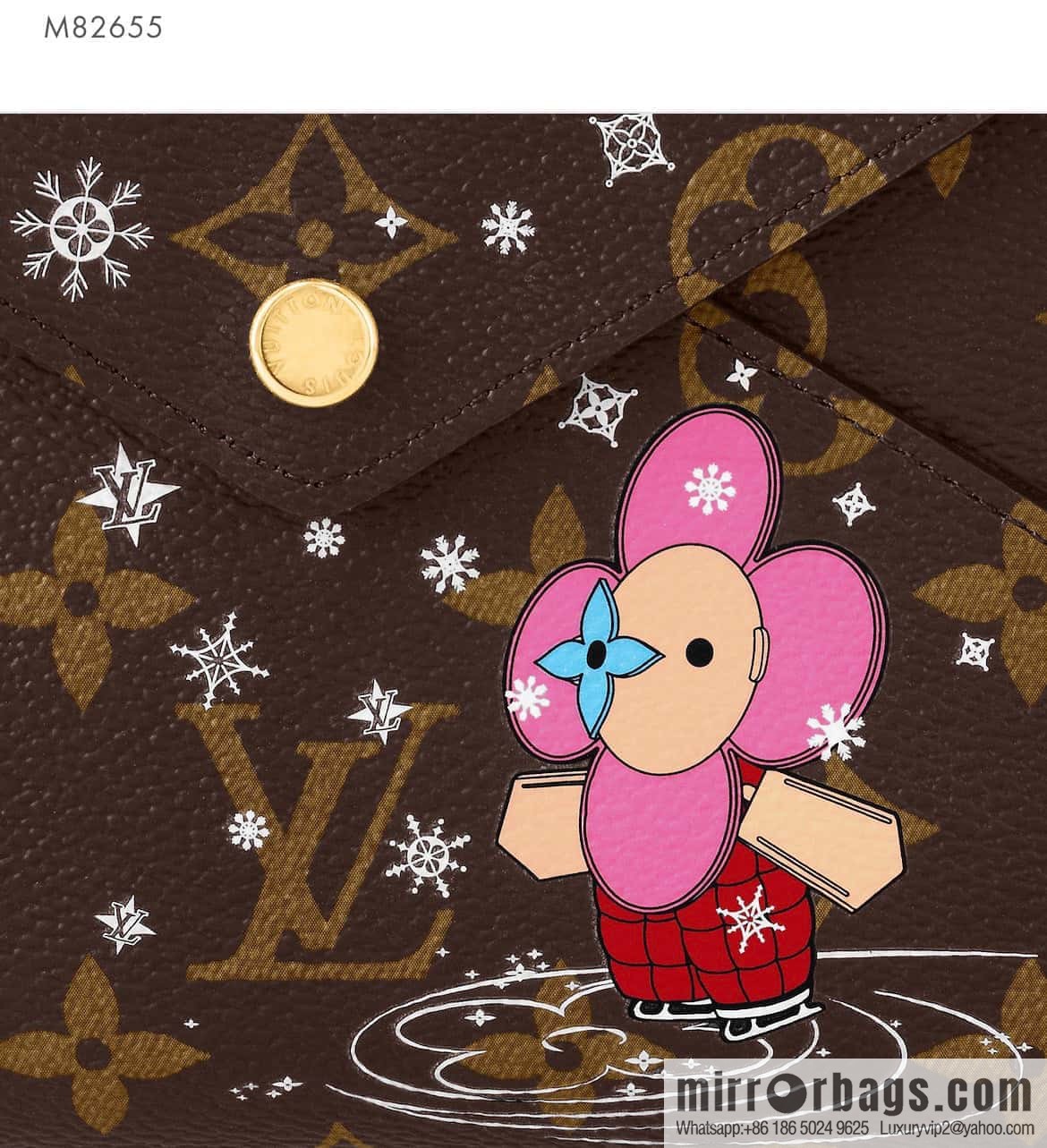 [Original order boutique] 2023 Christmas M82655 Christmas model, silk screen three-piece series Kirigami Pochette clutch bag