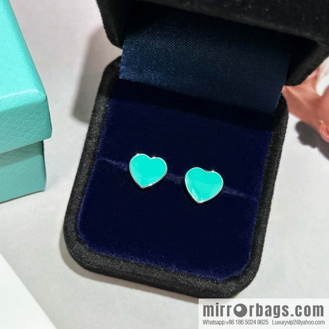 ❗️New ❗️ ☀ Tiffany & Co. Tiffany LOVE series red and blue love peach heart earrings ☀