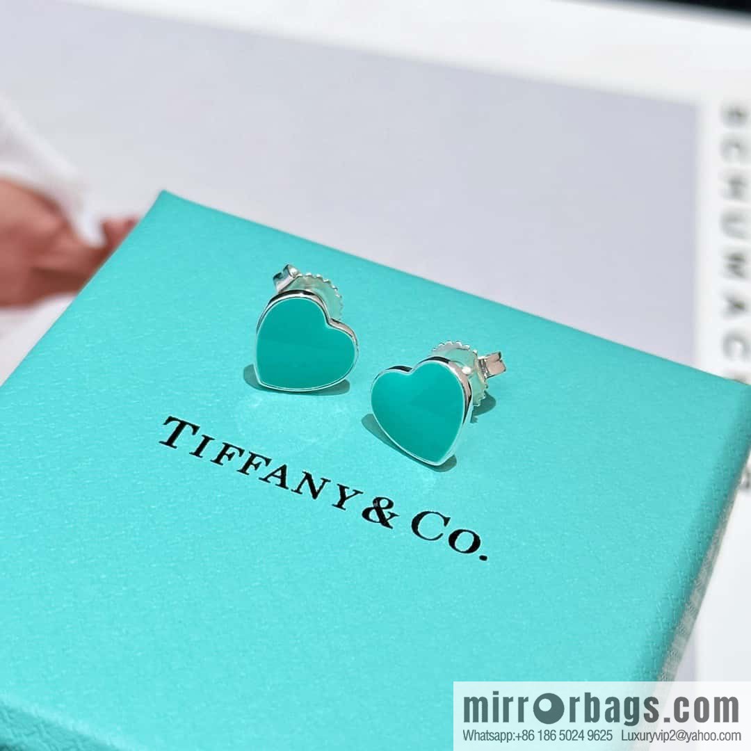 ❗️New ❗️ ☀ Tiffany & Co. Tiffany LOVE series red and blue love peach heart earrings ☀