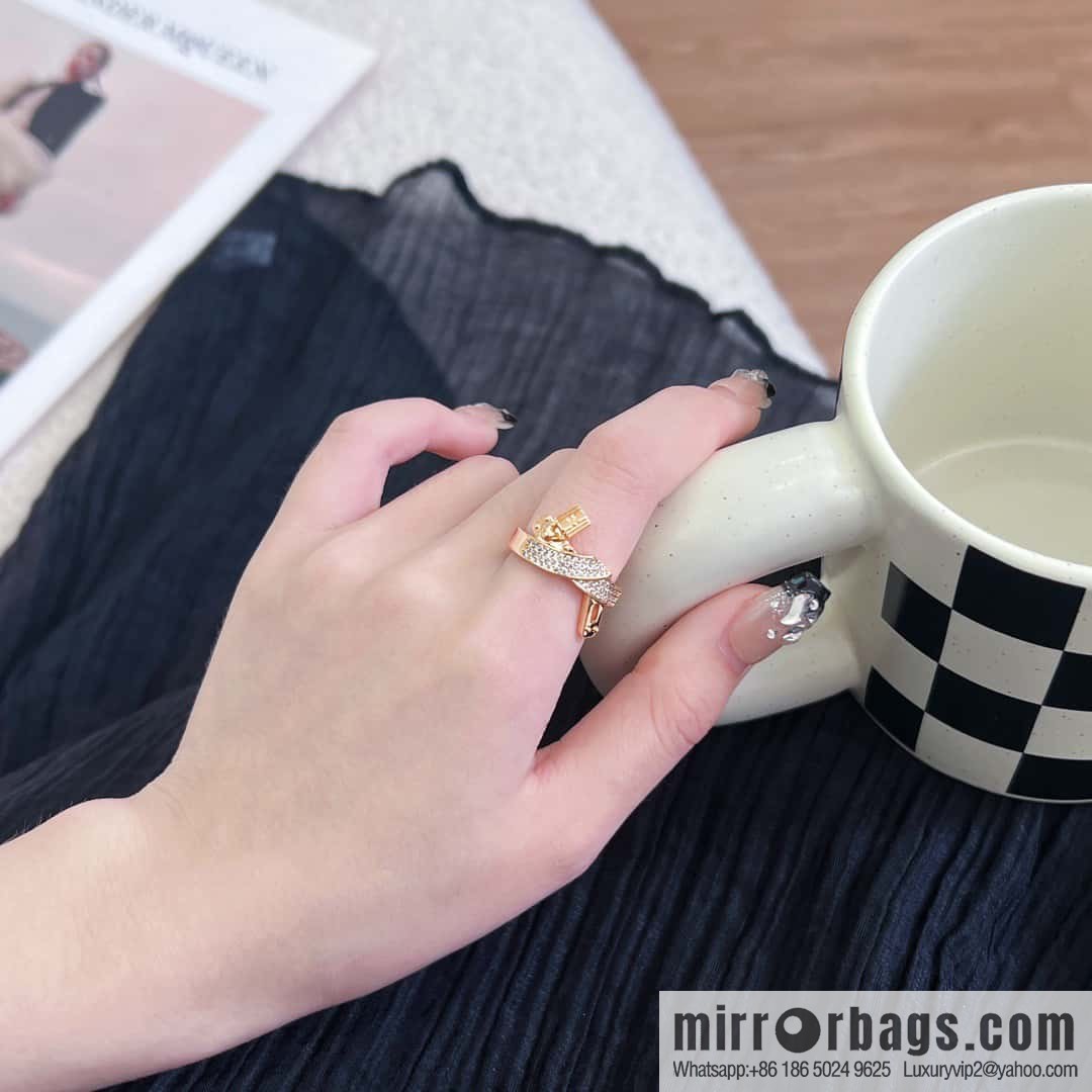 ❗️New ❗️ New ☑️ Hermès HERMES full diamond lock ring
