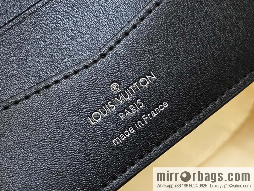 [Original single boutique] M82821 plaid full leather suit wallet series, autumn and winter new Slender short clip