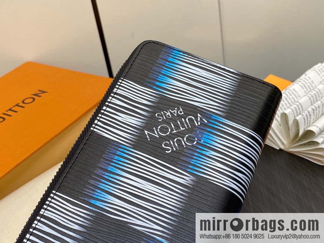 [Original single boutique] M82820 plaid full leather single zipper wallet series, autumn and winter new single pull Brazza wallet