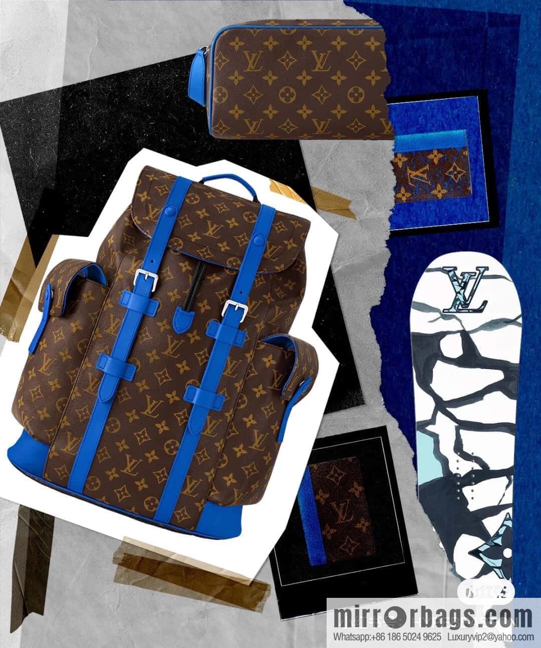 [Original single boutique] M46813 monogram blue backpack series CHRISTOPHER medium backpack