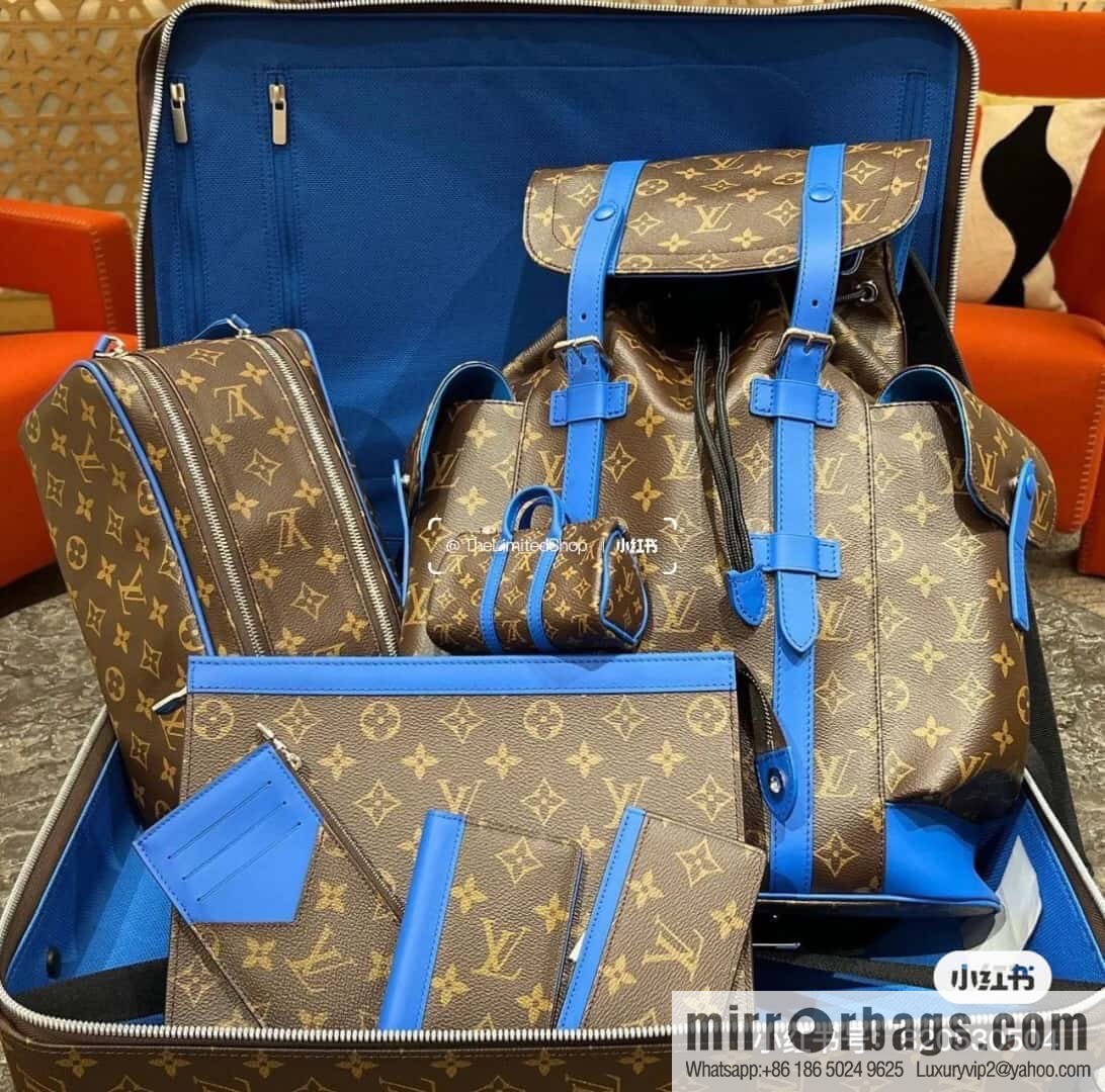[Original single boutique] M46813 monogram blue backpack series CHRISTOPHER medium backpack