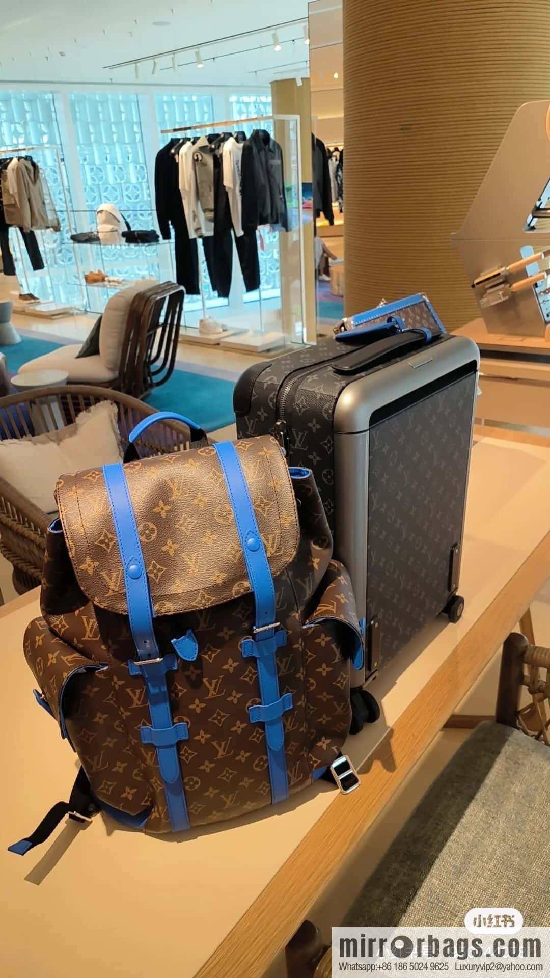[Original single boutique] M46813 monogram blue backpack series CHRISTOPHER medium backpack