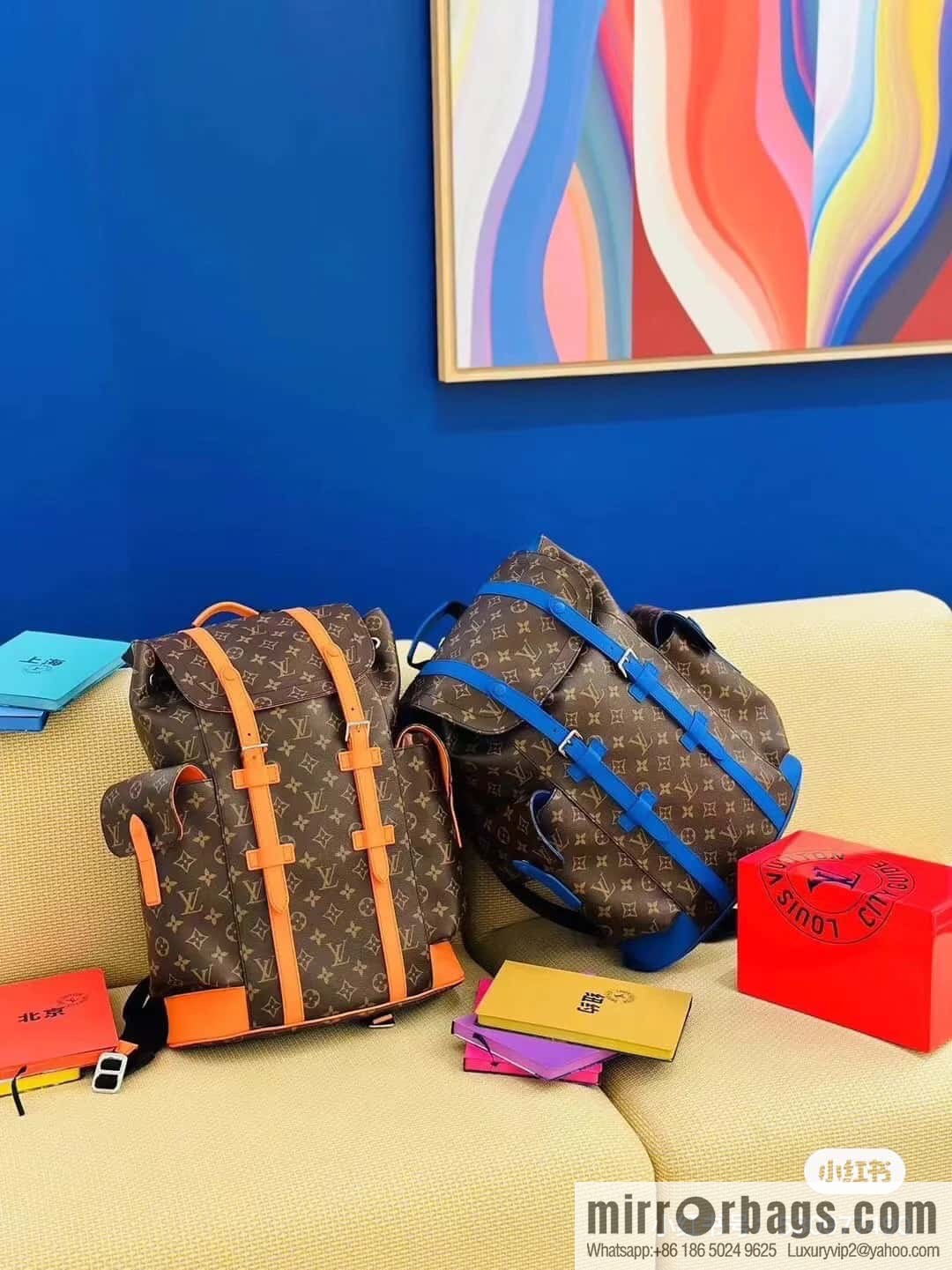 [Original single boutique] M46813 monogram blue backpack series CHRISTOPHER medium backpack
