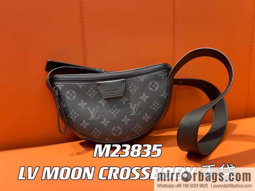 [Original order boutique] M23835 black flower, men's bag moon bag series, new LV MOON CROSSBODY handbag in autumn and winter