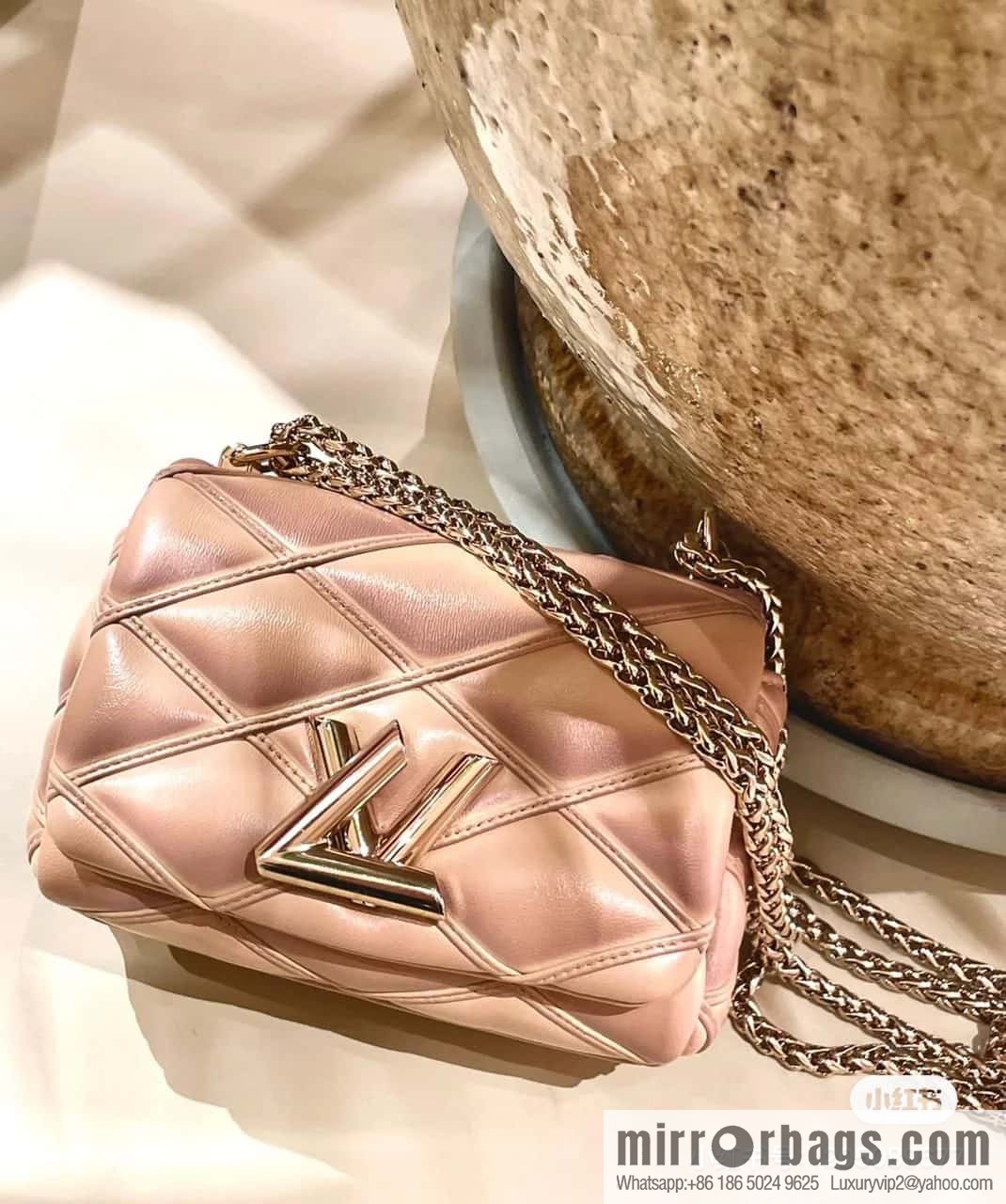 [Original order boutique] M82752 apricot M23526 full leather chain bag series PICO GO-14 handbag