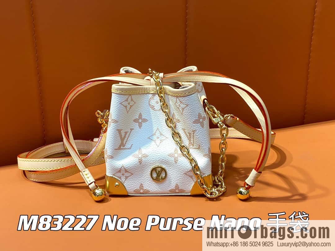 [Original order boutique] M83227 white flower mini tote bag siu mai bag Noe Purse Nano handbag M82885 83227 white flower
