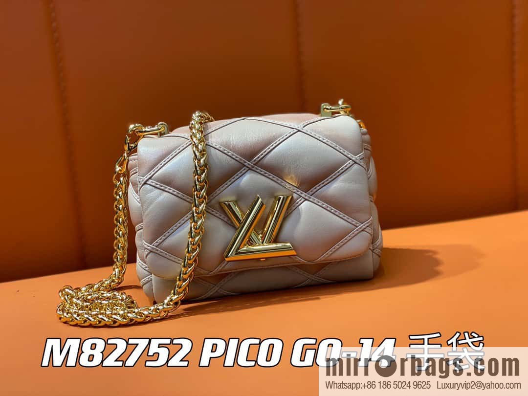[Original order boutique] M82752 apricot M23526 full leather chain bag series PICO GO-14 handbag