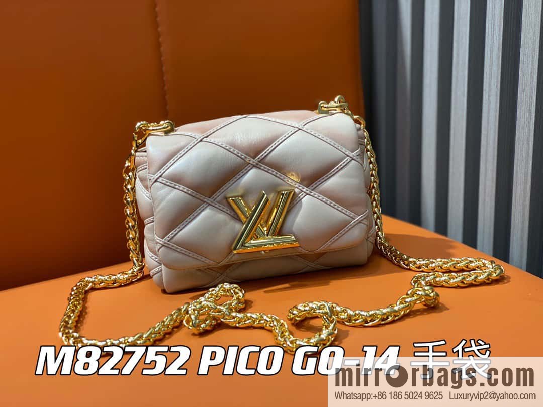 [Original order boutique] M82752 apricot M23526 full leather chain bag series PICO GO-14 handbag