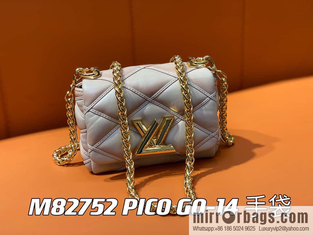 [Original order boutique] M82752 apricot M23526 full leather chain bag series PICO GO-14 handbag