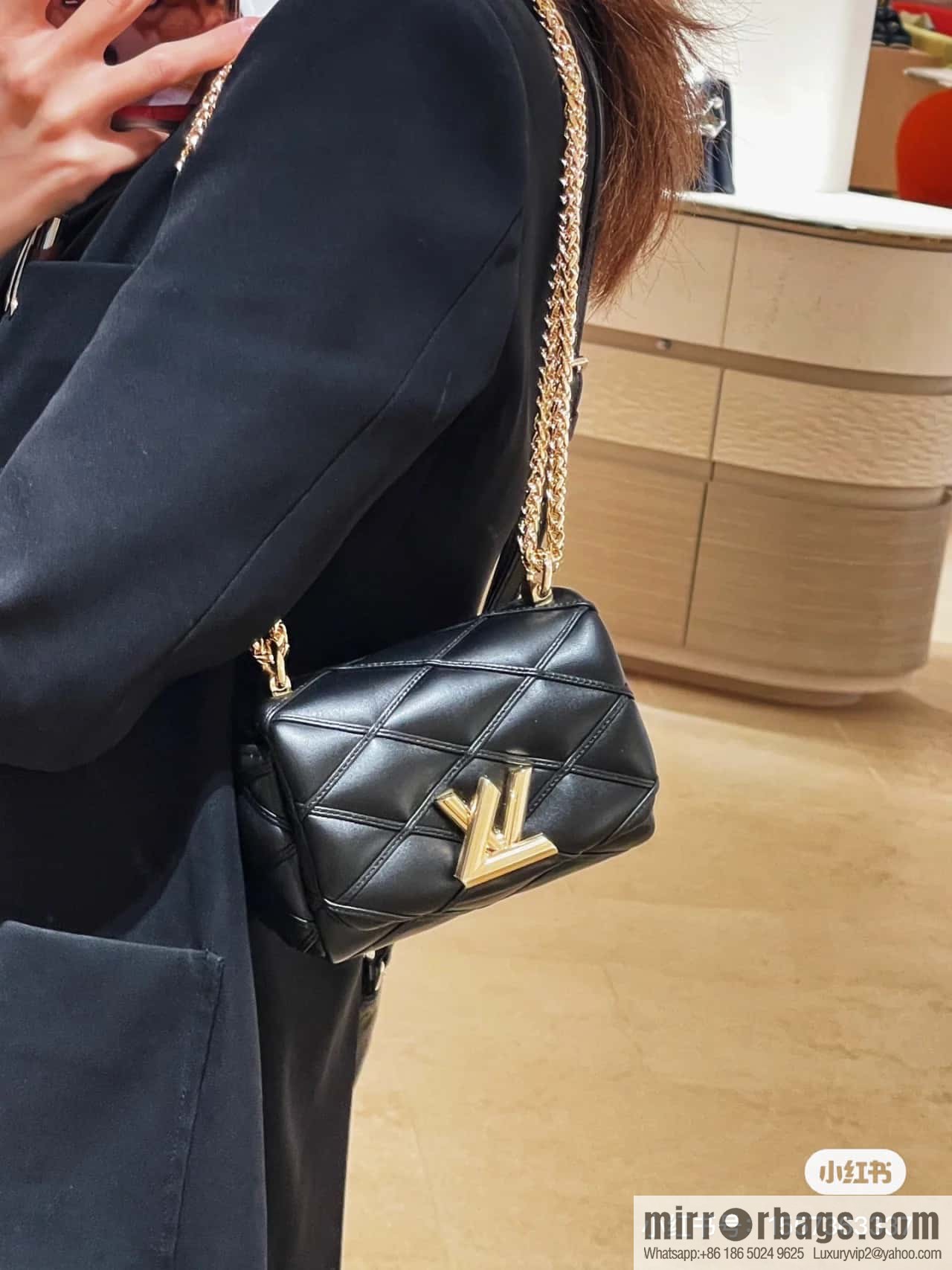 [Original order boutique] M82752 black M23526 full leather chain bag series PICO GO-14 handbag