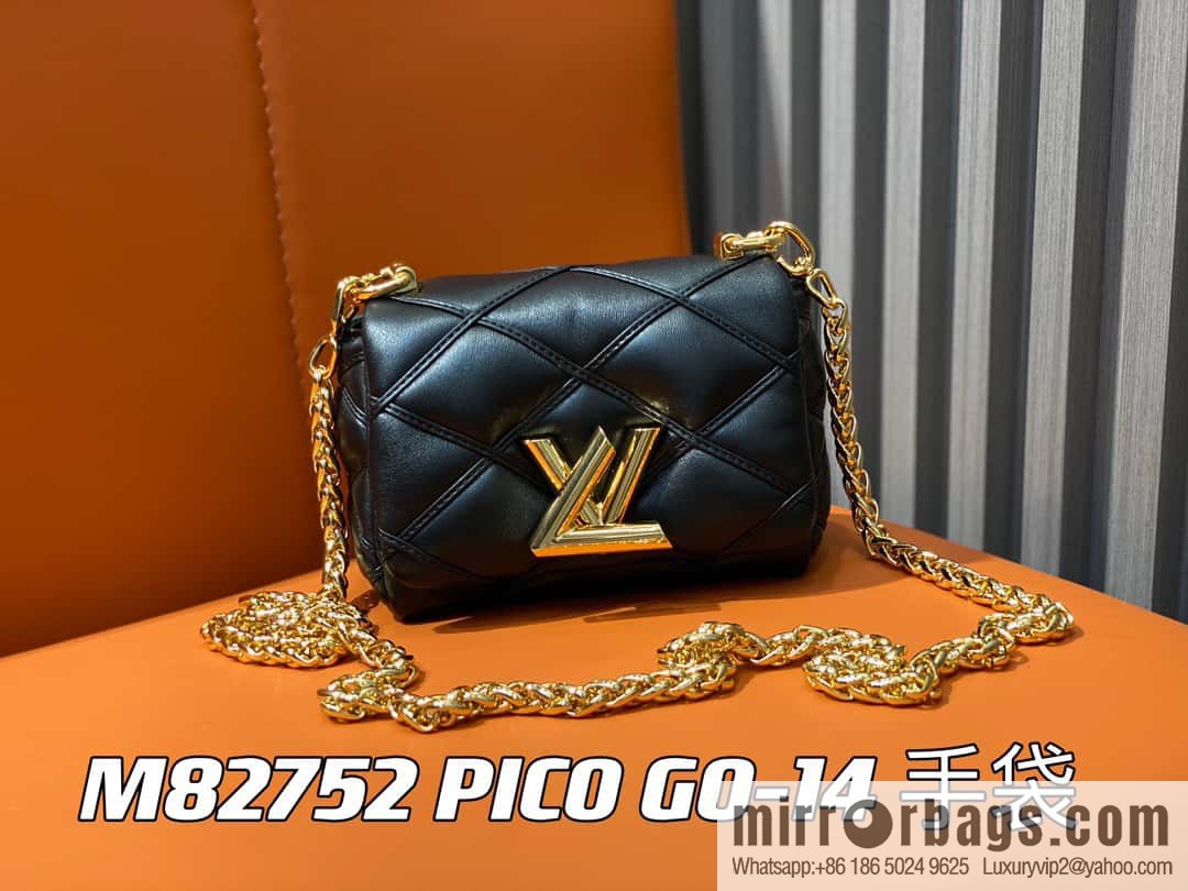 [Original order boutique] M82752 black M23526 full leather chain bag series PICO GO-14 handbag
