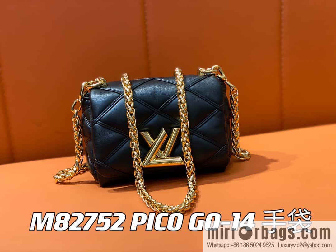 [Original order boutique] M82752 black M23526 full leather chain bag series PICO GO-14 handbag
