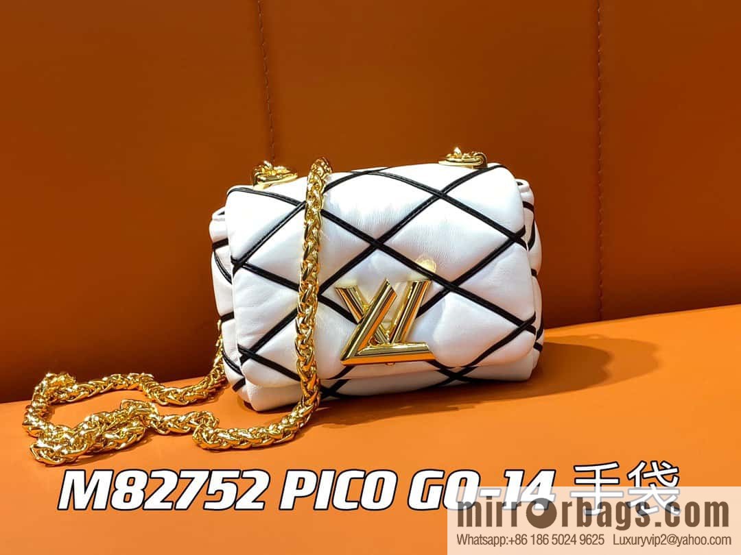 [Original order boutique] M82752 white M23526 M23762 full leather chain bag series PICO GO-14 handbag