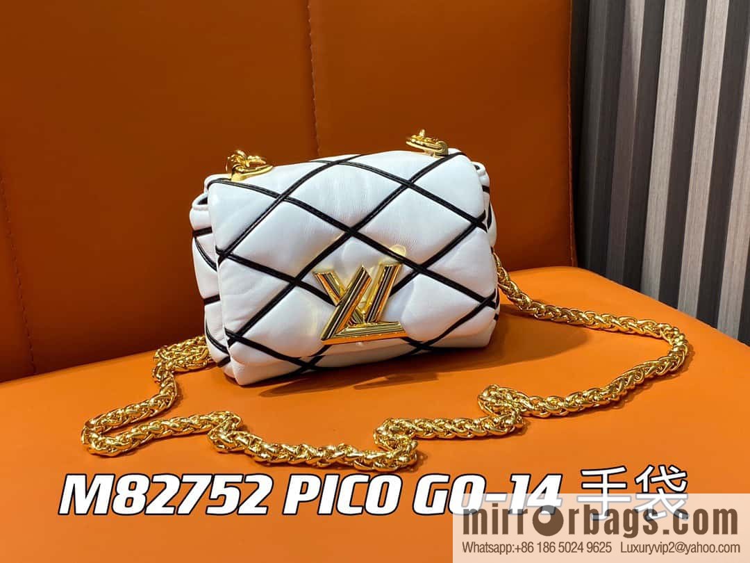 [Original order boutique] M82752 white M23526 M23762 full leather chain bag series PICO GO-14 handbag