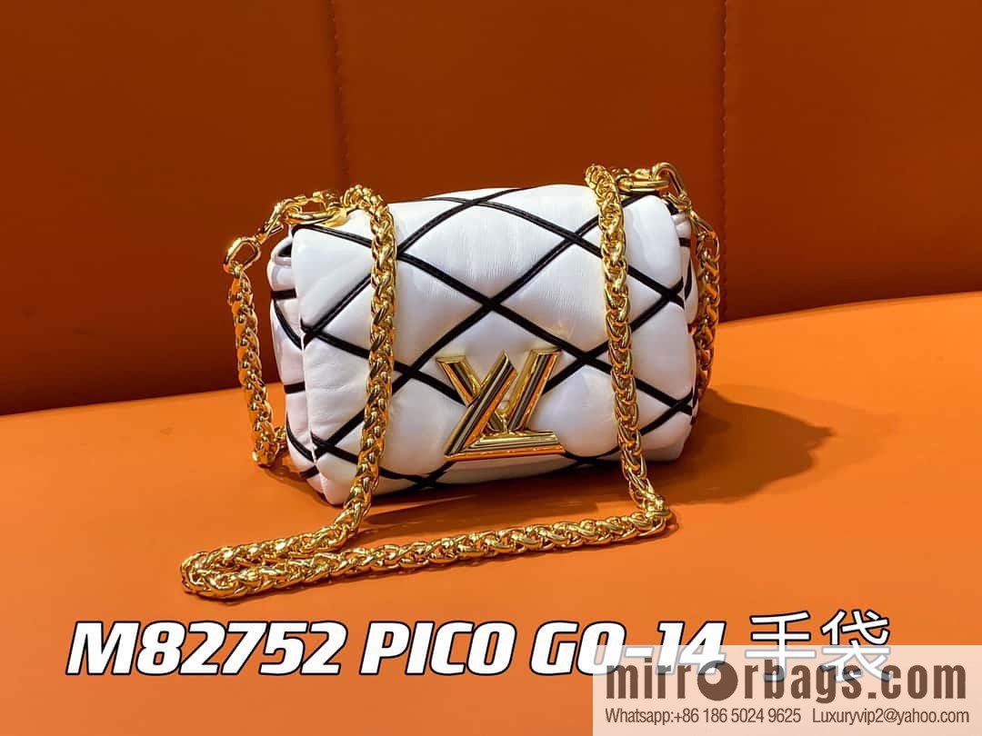 [Original order boutique] M82752 white M23526 M23762 full leather chain bag series PICO GO-14 handbag