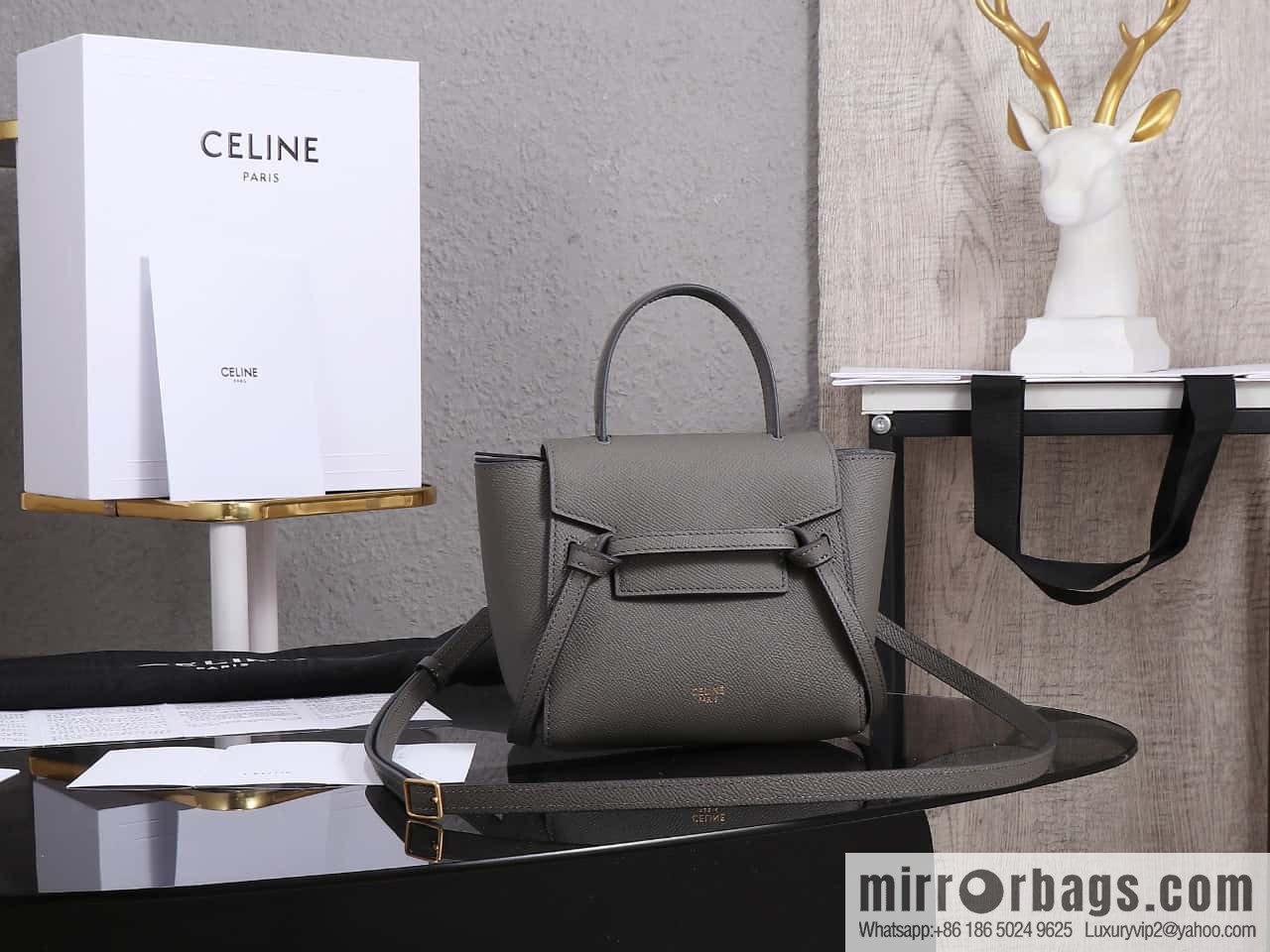 CELINE Belf PICO mini grained calfskin handbag, model 194263