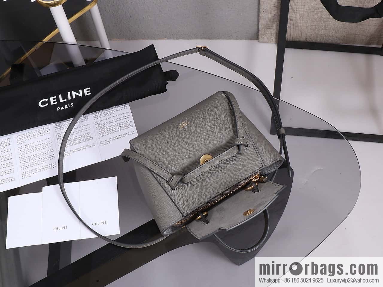 CELINE Belf PICO mini grained calfskin handbag, model 194263