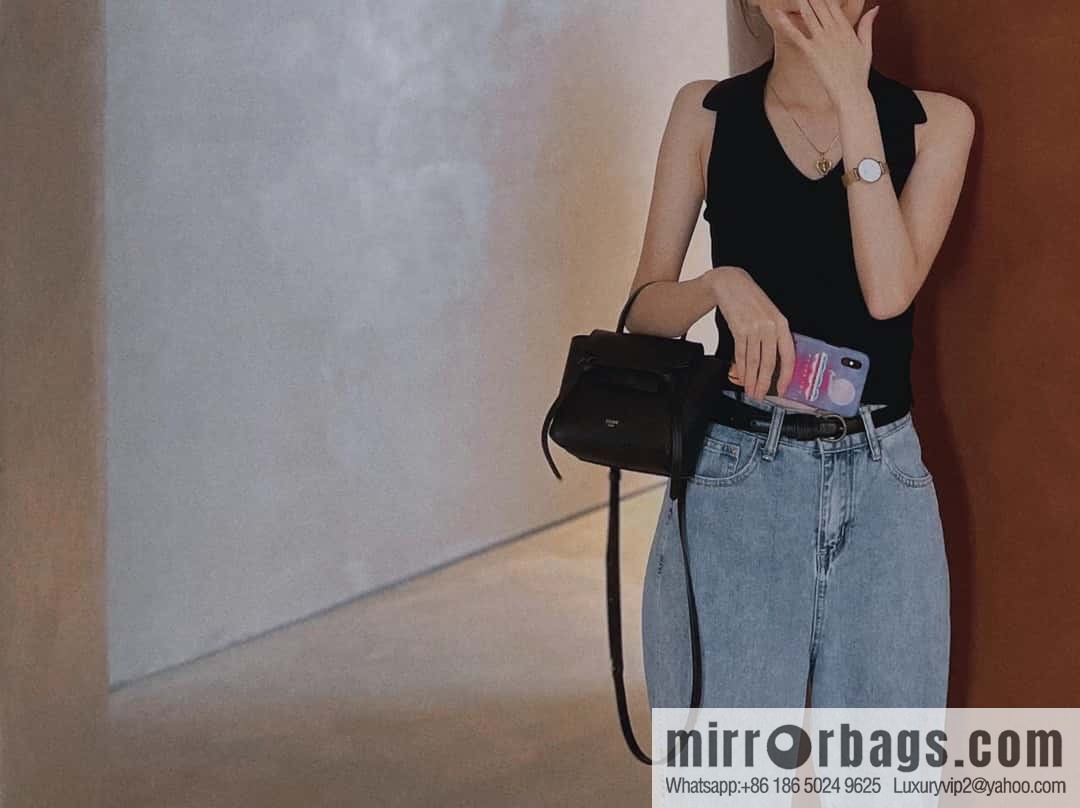 CELINE Belf PICO mini grained calfskin handbag, model 194263