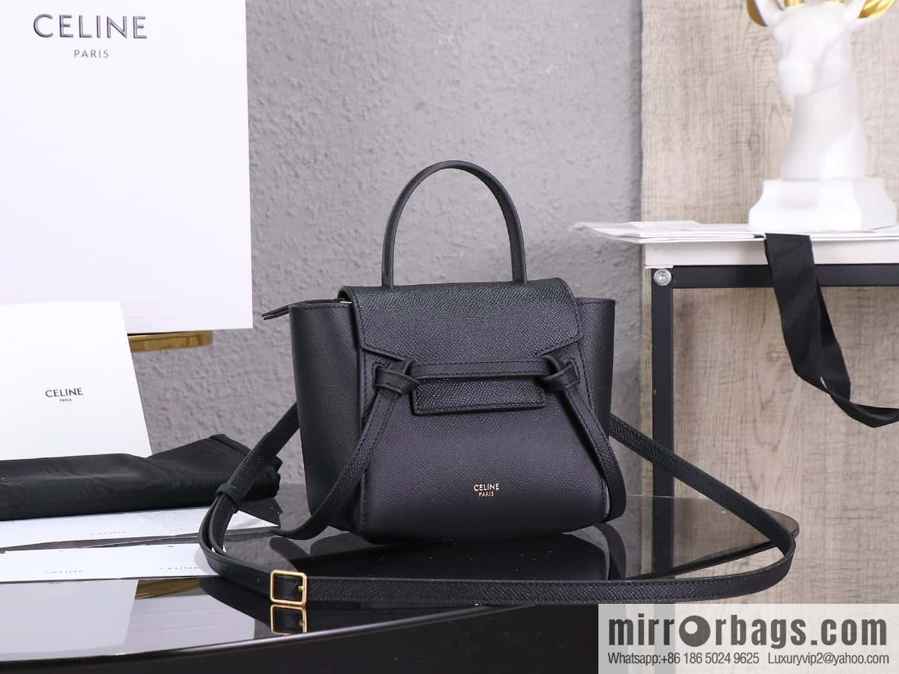 CELINE Belf PICO mini grained calfskin handbag, model 194263