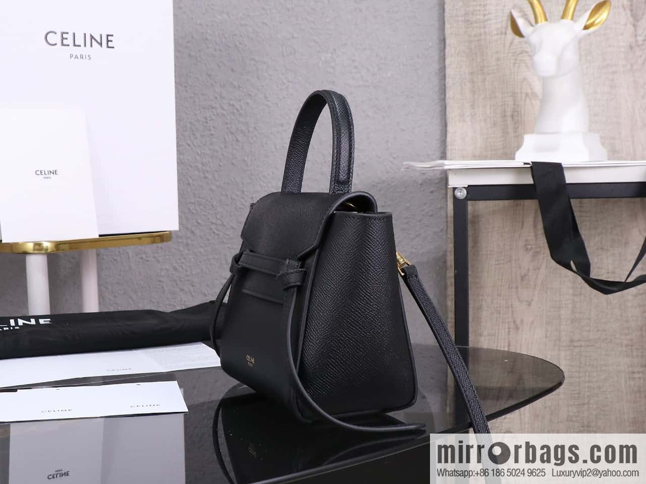 CELINE Belf PICO mini grained calfskin handbag, model 194263