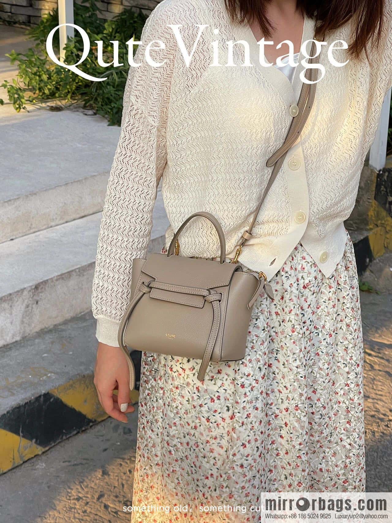 CELINE Belf PICO mini grained calfskin handbag, model 194263