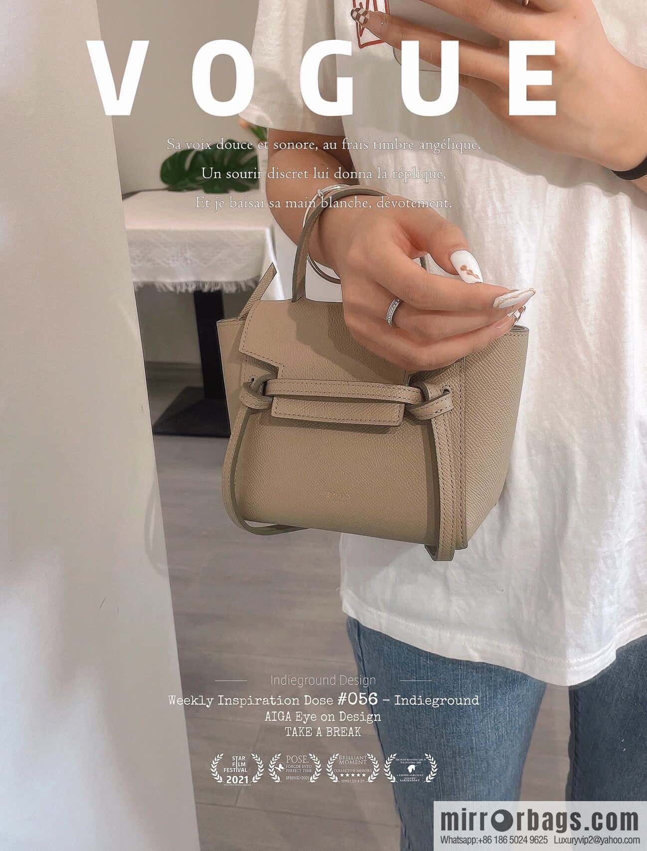 CELINE Belf PICO mini grained calfskin handbag, model 194263
