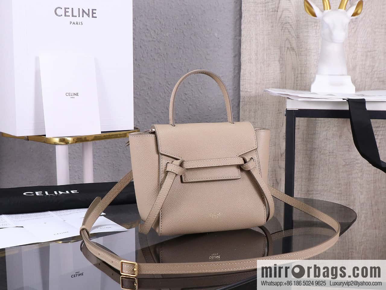 CELINE Belf PICO mini grained calfskin handbag, model 194263