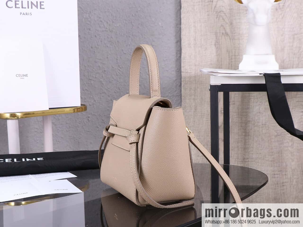 CELINE Belf PICO mini grained calfskin handbag, model 194263