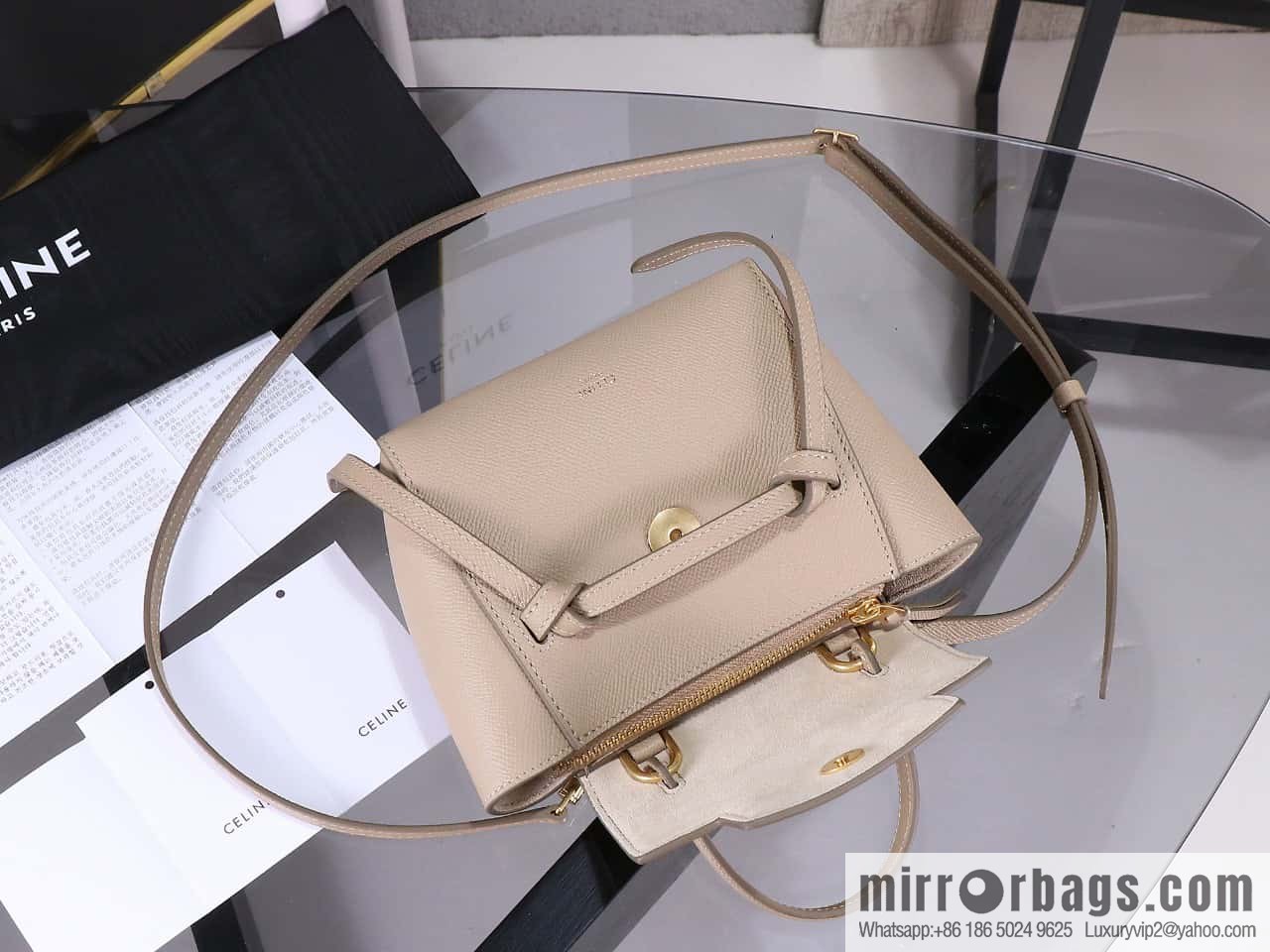 CELINE Belf PICO mini grained calfskin handbag, model 194263