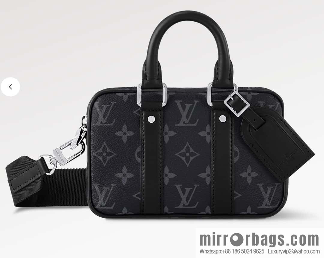 [Original order boutique] M82770 black flower mini men's bag briefcase series NANO PORTE DOCUMENTS VOYAGE handbag