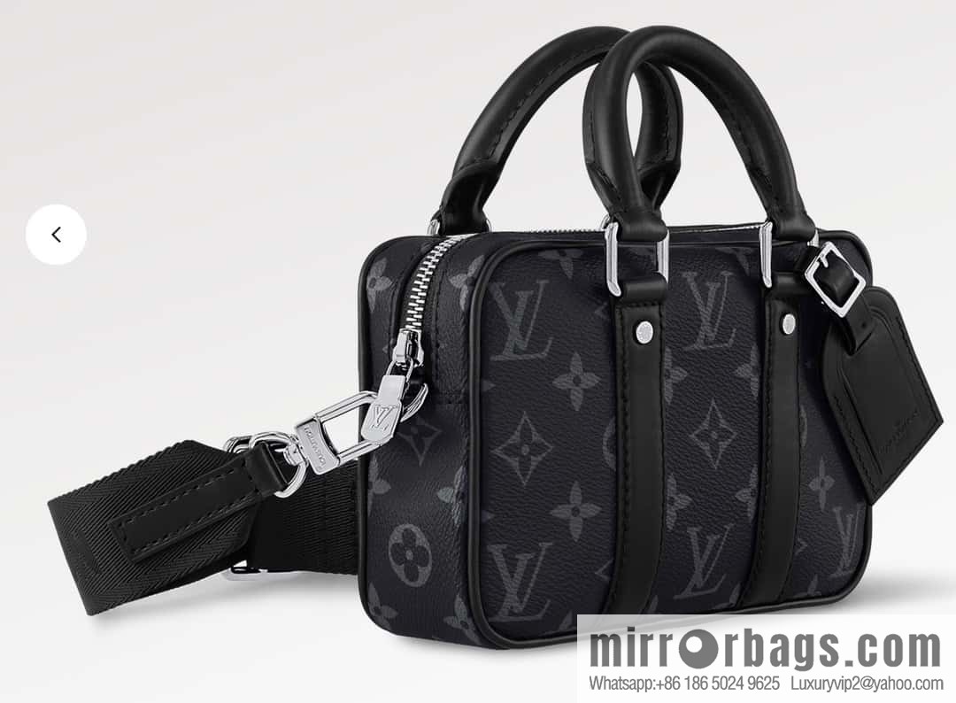 [Original order boutique] M82770 black flower mini men's bag briefcase series NANO PORTE DOCUMENTS VOYAGE handbag