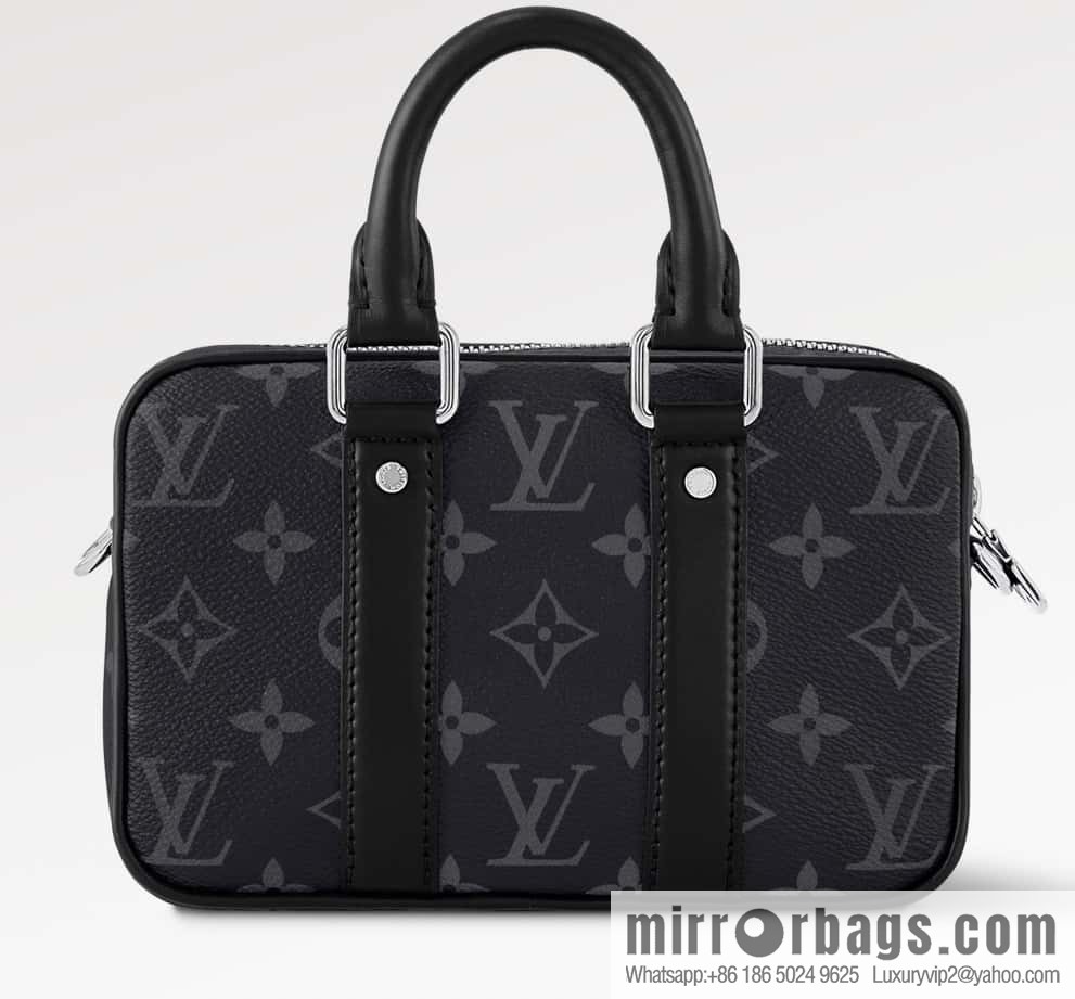 [Original order boutique] M82770 black flower mini men's bag briefcase series NANO PORTE DOCUMENTS VOYAGE handbag