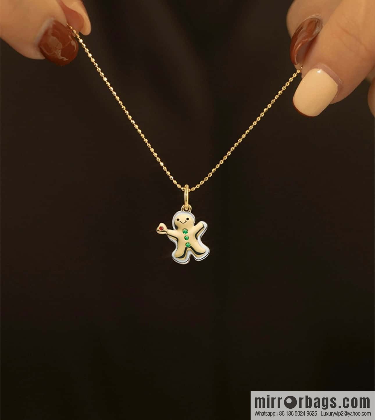 🎄Christmas gift 🎁 new ☑️ AHKAH bell 🔔 Christmas tree 🎄 gingerbread man necklace