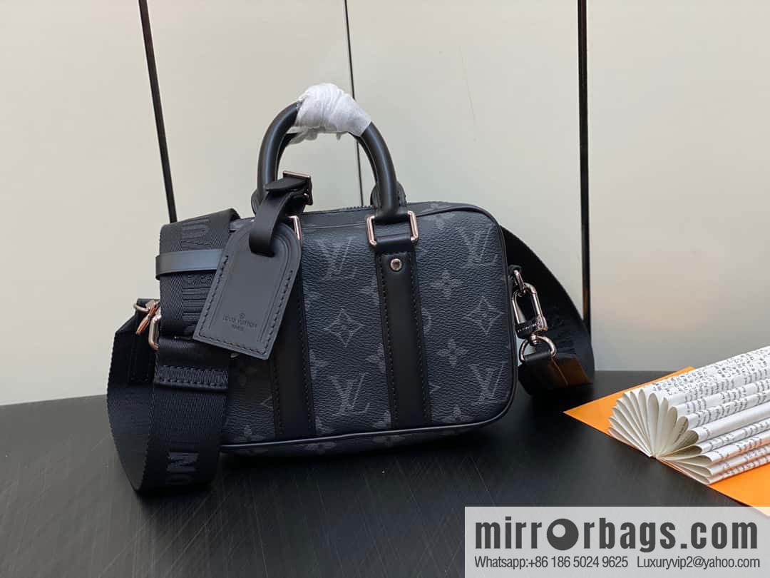 [Original order boutique] M82770 black flower mini men's bag briefcase series NANO PORTE DOCUMENTS VOYAGE handbag