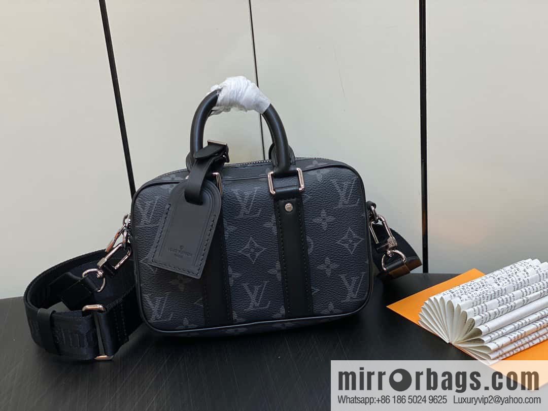 [Original order boutique] M82770 black flower mini men's bag briefcase series NANO PORTE DOCUMENTS VOYAGE handbag