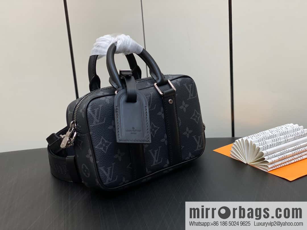 [Original order boutique] M82770 black flower mini men's bag briefcase series NANO PORTE DOCUMENTS VOYAGE handbag