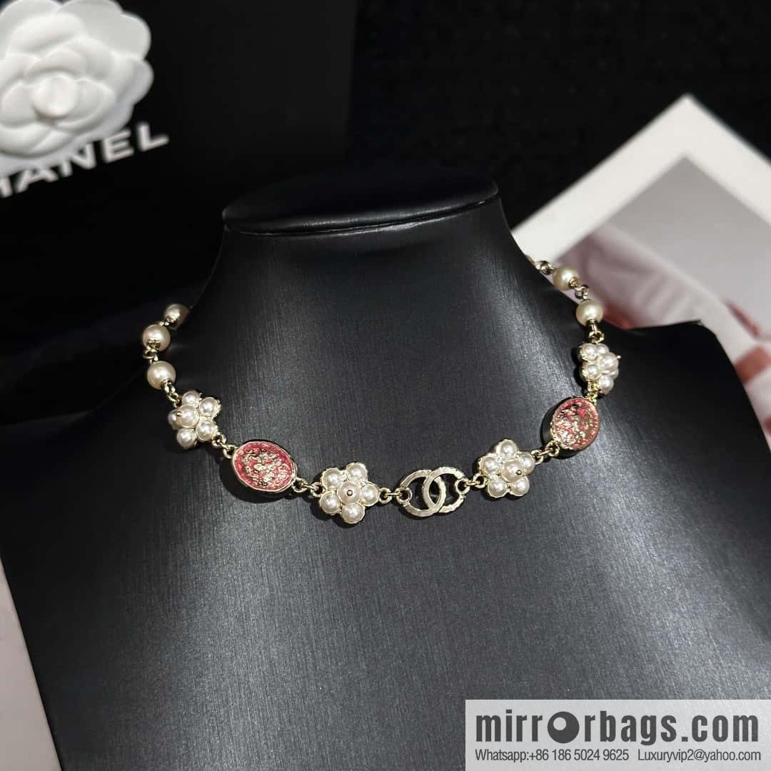 ❗️New ❗️ Chanel necklace ☀️ new ☑️ Chanel double c camellia pearl necklace ☀️
