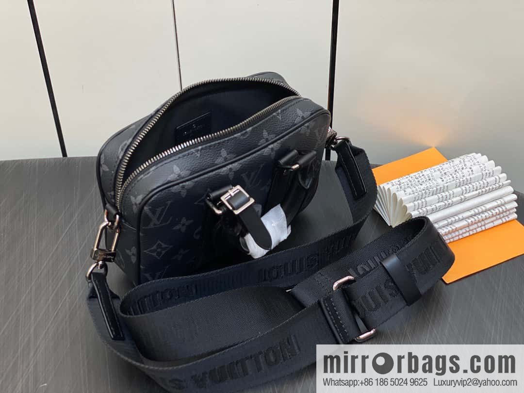 [Original order boutique] M82770 black flower mini men's bag briefcase series NANO PORTE DOCUMENTS VOYAGE handbag