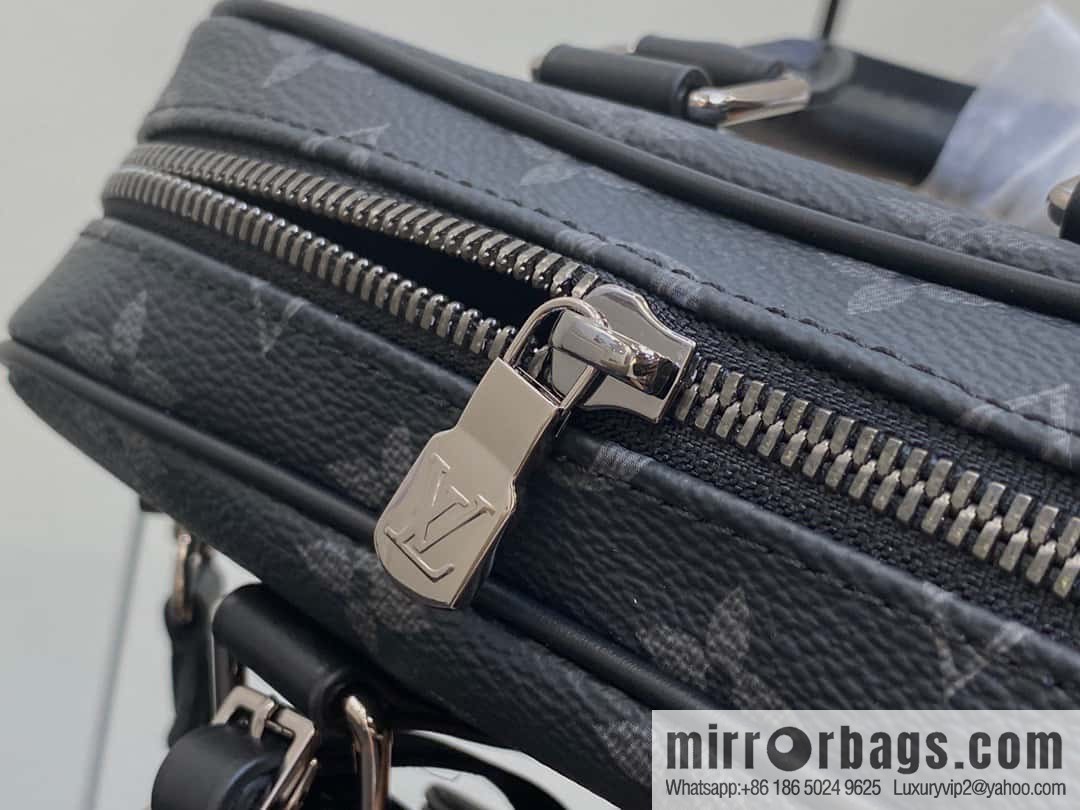 [Original order boutique] M82770 black flower mini men's bag briefcase series NANO PORTE DOCUMENTS VOYAGE handbag