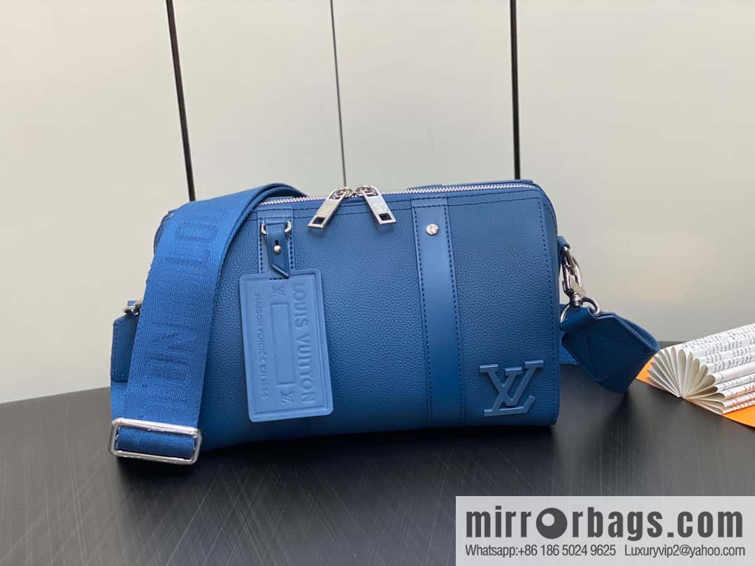 [Original order boutique] M23725 dark blue, full leather men's bag pillow bag series CITY KEEPALL AER handbag M22486 57082 M23725 City Keepall handbag