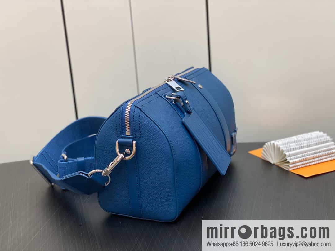 [Original order boutique] M23725 dark blue, full leather men's bag pillow bag series CITY KEEPALL AER handbag M22486 57082 M23725 City Keepall handbag