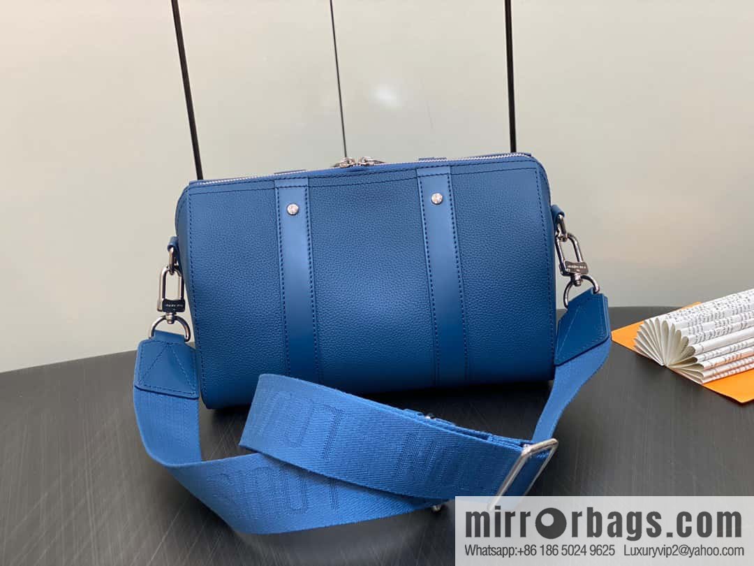 [Original order boutique] M23725 dark blue, full leather men's bag pillow bag series CITY KEEPALL AER handbag M22486 57082 M23725 City Keepall handbag